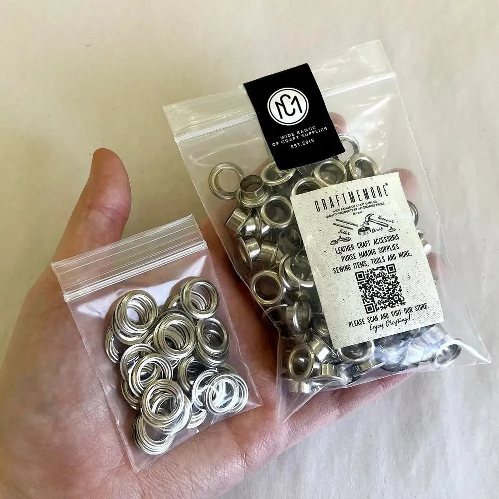 Silver Metal Eyelet Grommet and Washers 8MM